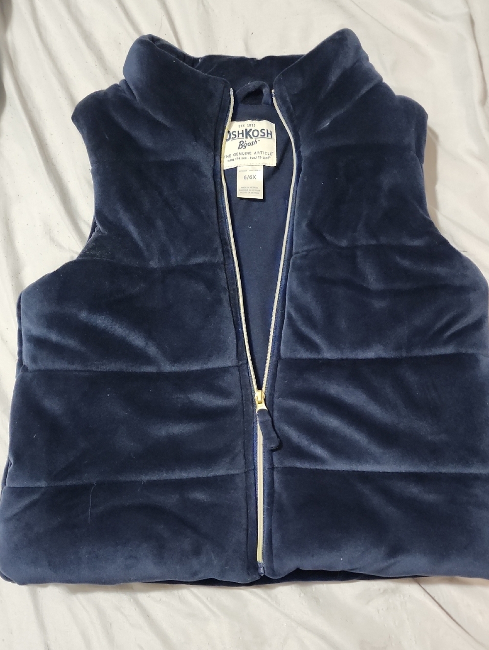 OshKosh B'gosh Navy Quilted Velvet Vest